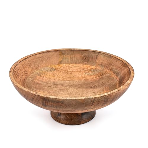 EDHAS Decorative Bowl Round Centerpiece for Dining Table, Living Room, or Kitchen Décor – Rustic Burnt Finish (12" X 12" X 4.75")