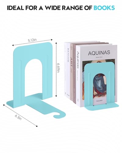 Honagu Bookends, Metal Book Ends, Bookends for Shelves, Book Holder Stopper for Heavy Books/CDs/DVDs ((1 Pair/2 Pieces, Green) - color: Macaron Green
