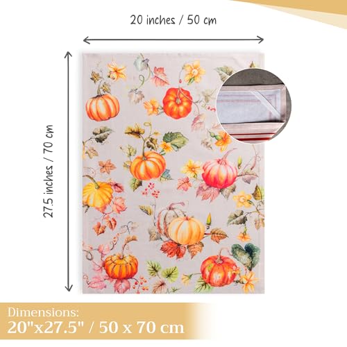 Maison d' Hermine Kitchen Towels Set of 3 Reusable 100% Cotton 27.50" x 20" | Cloth Tea Dish Towels Absorbent with Hanging Loop for Kitchen Dining Party Hotel Home Thanksgiving Christmas - Potiron - color: 037 - Potiron
