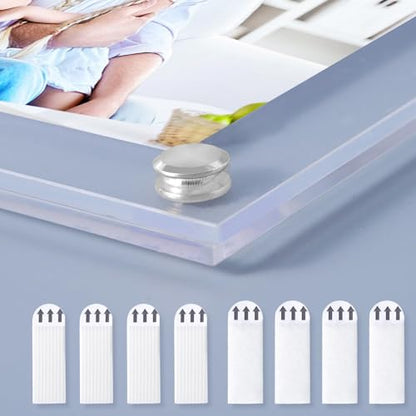Kalami 5x7 Acrylic Picture Frame Wall Mount Self Adhesive | No Drill Floating Frameless Clear Photo Frame for Home Office School Picture Display-Full Frame is 6.2x7.2 - size: 5 x 7 in