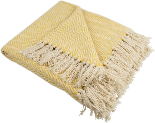 DII Chevron Throw Collection Handloomed Cotton, 50x60, Marigold (Pack of 12) - color: Marigold, size: 50x60" (Pack of 12)