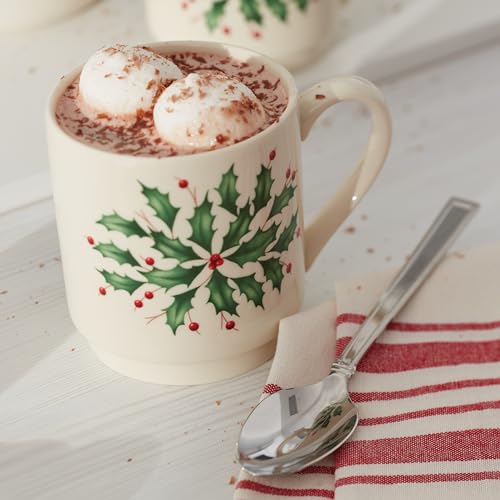 Lenox 853763 Holiday 4-Piece Stackable Mug Set, Christmas Dinnerware, Hosting - style: Stackable Mugs