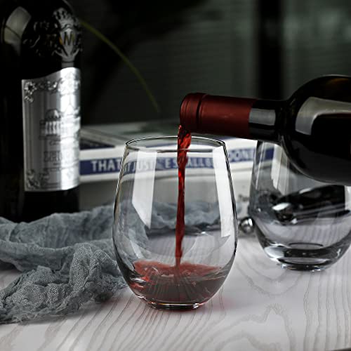 LUXU Wine Glasses Large Stemless Wine Glasses,20 oz,Set of 4 | Grey Juice Drinking Glasses,No Stem Glass Beverage Cups,All-Purpose Water Glasses for Ice Coffee,Tea,Red or White Wine - color: Gray