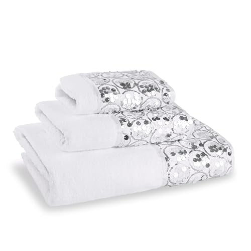 Zahari Home Sinatra 3 Piece Bathroom Towel Set Bath Towel Hand Towel Wash Cloth Absorbent, White - color: White