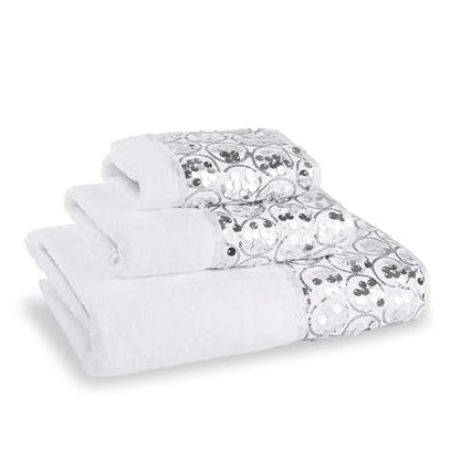Zahari Home Sinatra 3 Piece Bathroom Towel Set Bath Towel Hand Towel Wash Cloth Absorbent, White - color: White