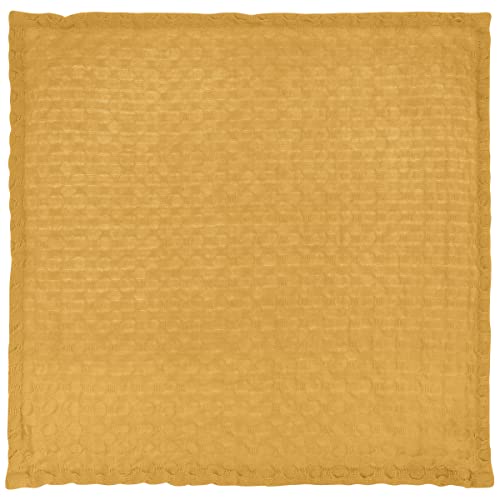 Karma Waffle Weave Dishcloth Set/Holder Sunshine - color: Yellow Sunshine