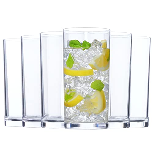 US Acrylic Classic Clear Plastic Reusable Drinking Glasses (Set of 6) 16oz Water Cups | BPA-Free Tumblers, Made in USA | Top-Rack Dishwasher Safe (Pack of 18) - color: Clear, size: Water Tumblers (Pack of 18)