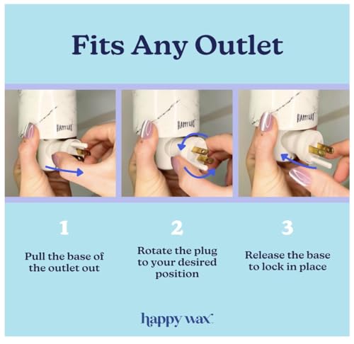 Happy Wax Marble Outlet Timer Warmer for Scented Wax - Compact Ceramic Wall Plug in with Timer - for Home Fragrance - Small with Removable Silicone Dish - color: Marble