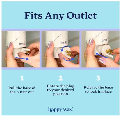 Happy Wax Marble Outlet Timer Warmer for Scented Wax - Compact Ceramic Wall Plug in with Timer - for Home Fragrance - Small with Removable Silicone Dish - color: Marble