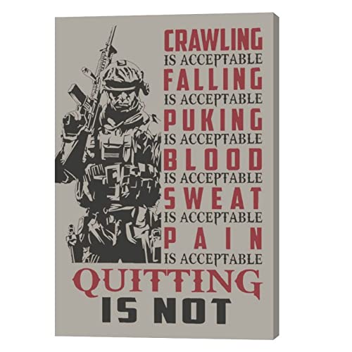 American Military Army Wall Art Retro Soldiers Motivational Wall Decor American Canvas Prints Artwork Vintage Inspring Patriotic Pictures Home Decor Framed Ready to Hang for Home Office 16"x24" - color: vintage soldier, size: 16"L x 24"W