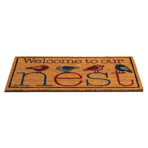 Notrax, Welcome Nest, Vinyl-Backed Natural Coir Doormat, 0.5" Thick Entry Mat for Indoor or Outdoor Use, 18"x30", C12 (C12S1830NW)