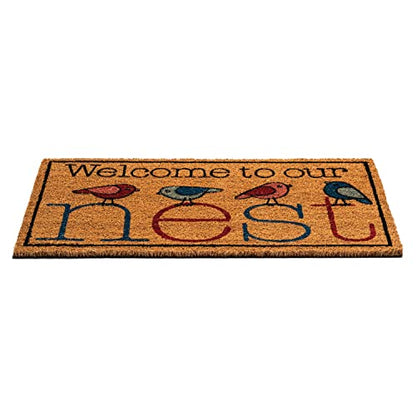 Notrax, Welcome Nest, Vinyl-Backed Natural Coir Doormat, 0.5" Thick Entry Mat for Indoor or Outdoor Use, 18"x30", C12 (C12S1830NW)