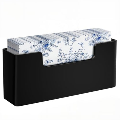 HBlife Acrylic Guest Towel, Paper Napkin Holder for Bathroom - Black Waterproof Vertical Stand, Disposable Paper Hand Towel Dispenser, Modern Table Tray for Kitchen, Home, Hotel, Office - color: Black Guest Towel Holder