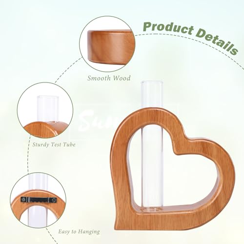Plant Propagation Stations 2 PCS Wall Hanging Planters | Wall hanging Glass Tubes Terrarium Plants for Indoor Plant Rooting Gardening Gift for Plant Lovers - size: 5.3IN