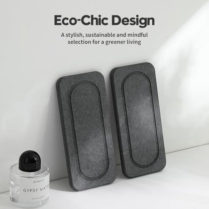 2Pack Diatomite Stone Coasters Water Absorbing Sink Tray for Kitchen & Bathroom Counter, Quick Dry Soap Dish Vanity Caddy, Dispenser Sponge Holder Space Organizer, Dark Gray - 8"x 3.8" - color: 2 Pack - Charcoal - 8"x 3.8"
