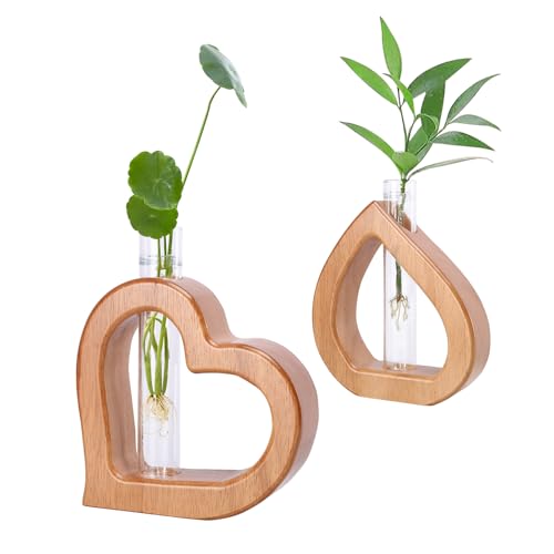 Plant Propagation Stations 2 PCS Wall Hanging Planters | Wall hanging Glass Tubes Terrarium Plants for Indoor Plant Rooting Gardening Gift for Plant Lovers - size: 5.3IN