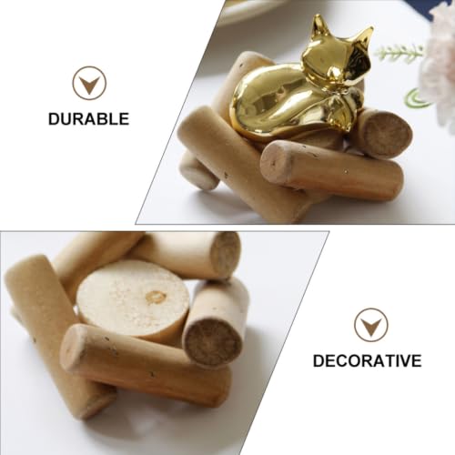 Golden Ceramic and Wood Animal Sculpture Decorative Home Ornament with Handy Design for Long-time Use, for Living Room or Gift