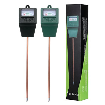 2 Packs Soil Moisture Meter for House Plants, Plant Water Meter Soil Tester Test Kit Soil Hygrometer Sensor for Indoor & Outdoor Use Garden Lawn Farm, No Battery Required (Black & Green)