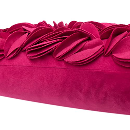 KINGROSE 3D Flower Cushion Cover Home Decorative Throw Pillow Cover Rectangular Pillowcase Sham for Couch Bed Living Room Sofa 12 x 20 Inches Velvet Rose Red | Rectangular Pillowcase, Home Decorative Throw Pillow Cover, For Couch Bed Living Room Sofa Summ