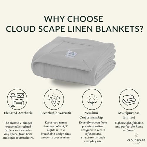 CSL Cotton Blankets Twin Size,Lightweight Herringbone, 68x92,Charcoal Grey | 100% Cotton Twin Blanket, Fits up to TwinXL Bed, Soft & Durable for All Season, Softer after every wash,Perfect Git with Tote - color: 07. Charcoal Grey, size: Twin/ Twin XL (68"