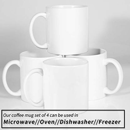 BYCNZB 22oz white Super Large Ceramic Coffee Mugs Large Handles Set of 4 - color: White