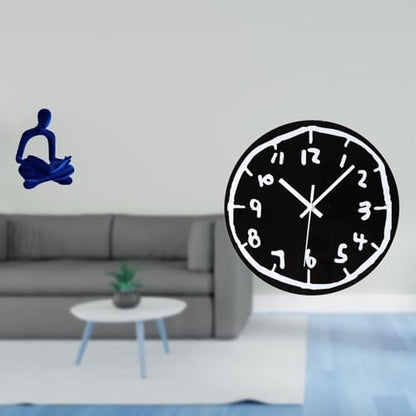 Abstract Thinker Figurine Sculpture Resin Human Statue Wall Clock Silent Non Ticking Decorative Collectable Suitable for Living Room Bedroom Shelf