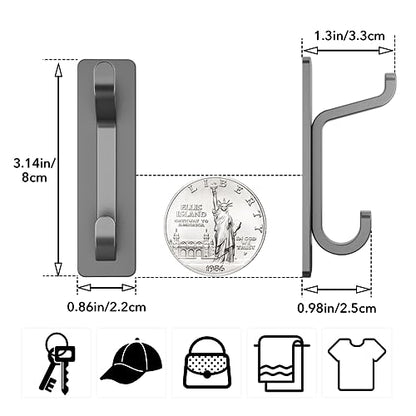 pickpiff 13LB Strong Stick-on Hooks for Coat & Towel, Grey 4 Pack - color: Gray, size: 4 Pack