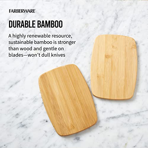 Farberware 4-Piece Bamboo Cutting Board Set - Reversible Boards for Meal Prep, Charcuterie, Cheese and Entertaining, Natural Bamboo Kitchen Essential - size: 14"L x 11"W, style: 4-Piece