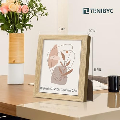 8x10 Picture Frame 3 Pack, Natural Oak Wooden Frame, HD Tempered Glass, 8 by 10 Photo Frame for Tabletop - color: Oak, size: 8 X 10, style: 3 Pack