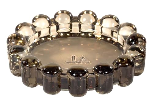 Home Collection Original Amber Glass Large Bubble Candle Dish | Votive and Candle Plate, Pillar Holder, Diffuser Base, Wax Catcher, Decorative Tray, Jewelry Catchall, Tablescape Accent - color: Amber, size: Large
