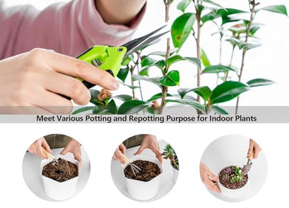 Josteve Plant Repotting Mat, 5Pcs Succulent Tools Mini Garden Small Gardening Tools Indoor, Pruning Shear Gardening Scissor, Hand kit for Bonsai, Cactus, Fairy, Houseplant Transplanting, Seedling - style: Country Rustic Garden Tools