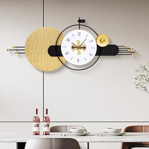 47x19 Inch Modern Silent Wall Clock, Oversized Statement Decor | Battery Powered, Quartz Movement, Bold Analog Dial, for Living Room, Bedroom, Hallway, Entryway, Office, and Gifting - color: N - 47x19 in