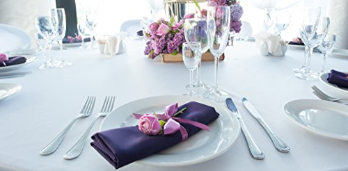 PLOYMONO Purple Cloth Napkins - 8 Pack 17" x 17" Washable Polyester Napkins | Heavy Duty 180 GSM Cloth Napkins with Hemmed Edges - Great for Restaurants, Weddings, Parties, Banquets Dinner - color: Purple