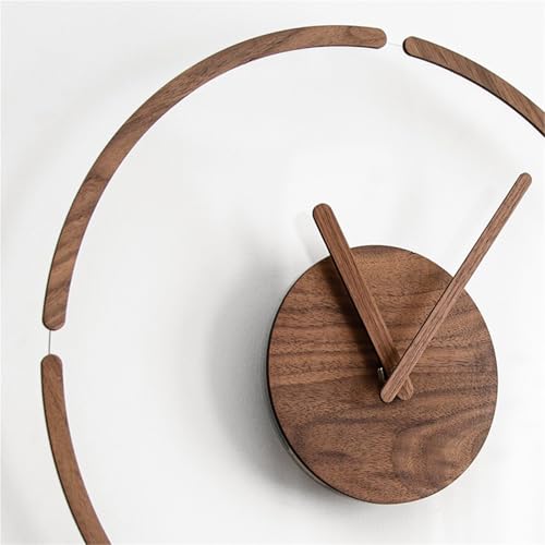 wall Clock Nordic Minimalist Solid Wood Transparent Clock face wall Silent Clock