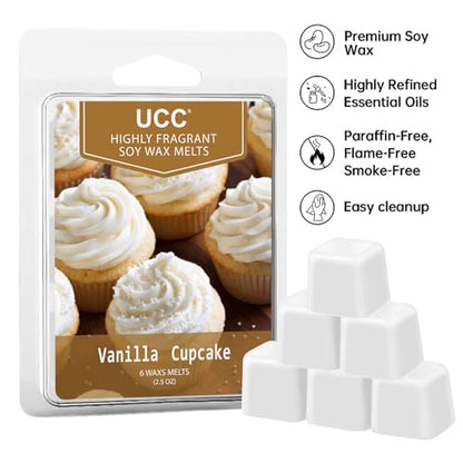 UCC Plant Based All Natural Wax Melts, Strong Fragrance, Long Lasting Premium Soy Scented Melts Cubes, Wax Melts Tarts, Colored Wax Melt - 4 Pack - color: SET H