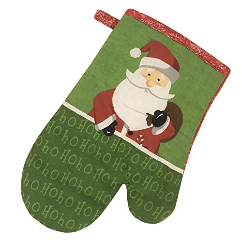 Kitchen Towel 5 Piece Linen Set 2 Towels 2 Pot Holders 1 Oven Mitt (X-Santa) - color: X-santa