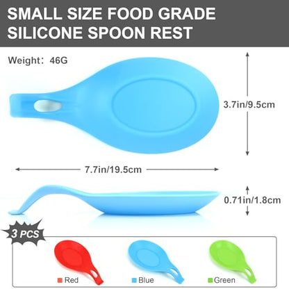 Silicone Spoon Rest for Stove Top, Spoon Holder for Stove, Silicone Spoons Rest for Kitchen Counter, Heat Resistant - color: Red green blue