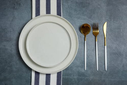famiware Nebula 6 Pieces Salad Plates Set, 8 inch Dessert Plates, Scratch Resistant, Stoneware Dinnerware, Kitchen Modern Rustic Serving Dishes, White - color: White, size: 8 inch