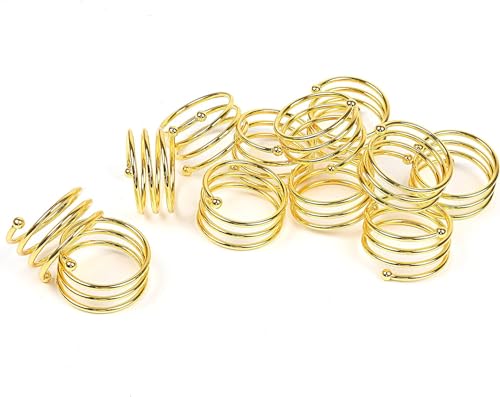 Napkin Holder Set of 12 Handmade Matal Dining Table Napkin Ring Classic Everyday Thanksgiving Holiday Christmas Festive Party Gift Farmhouse Décor - size: Gold Spring - Set of 12