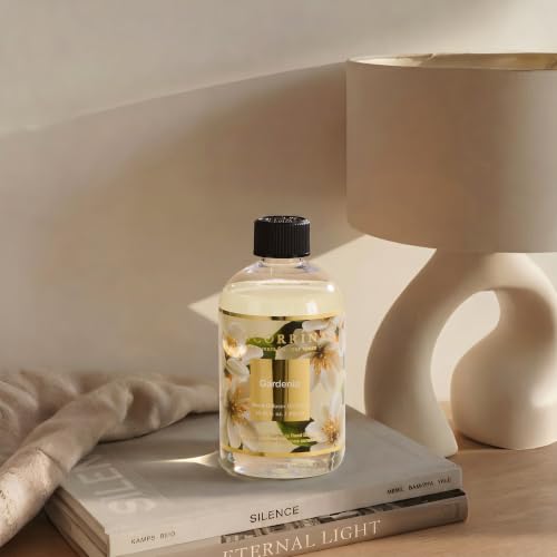 Reed Diffuser Refill Gardenia 10.15oz (300ml) with 8 Sticks - Premium Long-Lasting Floral Essential Oil, Home Fragrance for Bedroom, Bathroom Home Decor - size: 10.15oz