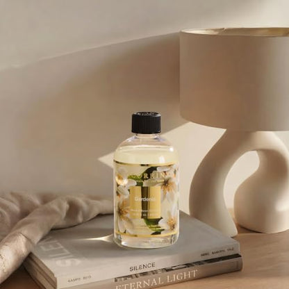 Reed Diffuser Refill Gardenia 10.15oz (300ml) with 8 Sticks - Premium Long-Lasting Floral Essential Oil, Home Fragrance for Bedroom, Bathroom Home Decor - size: 10.15oz