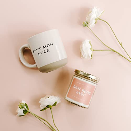 Sweet Water Decor Best Mom Ever Stoneware Coffee Mugs - 14Oz Cute Coffee Mugs for Hot and Cold Drinks - Dishwasher and Microwave Safe - Mothers Day Gift - Ideal for Tea & Espresso - style: Best Mom Ever