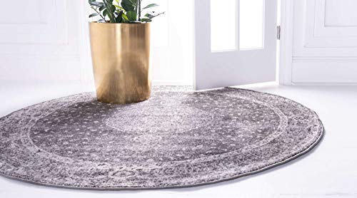 Unique Loom Bromley Collection Area Rug - Midnight (3' 1" Round Dark Gray/Gray) - color: Dark Gray/Ivory, size: 3'1" (Round)