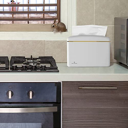 Countertop Multifold Hand Paper Towel Dispenser by Oasis Creations, Single Sheet Dispensing – Glossy White - color: White