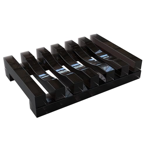 Black Soap Dish for Shower Acrylic Bar Holder Bathroom Soap Saver Case Self Draining Bathtub Kitchen Mini Tray Rectangular Jewelry Holder White Dish for Soap Sponges Scrubber