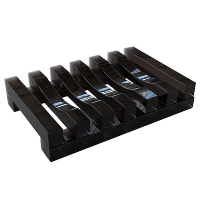 Black Soap Dish for Shower Acrylic Bar Holder Bathroom Soap Saver Case Self Draining Bathtub Kitchen Mini Tray Rectangular Jewelry Holder White Dish for Soap Sponges Scrubber