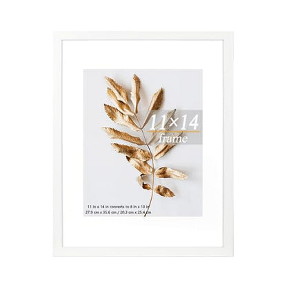 11x14 Picture Frame White 3 Pcs set can Display 8x10 Picture with Mat or 11x14 Without Mat on the Wall - color: White, size: 11x14 in-3Pack
