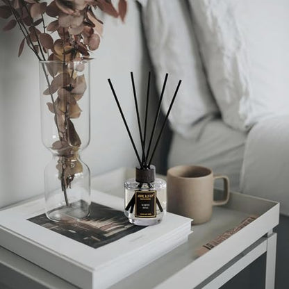 Reed Diffuser Set of 3 for Bathroom Air Fresheners, Oil Diffuser Sticks | Cedar Wood,White Pine Moroccan Amber Scent Diffuser(1.7 fl oz*3) Fragrance with 18 Sticks Defusers | Shelf Decor