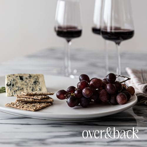 over&back Coupe Stoneware Serving Platter - Elegant 1-Piece Oval Serving Platter to Complete Your Kitchen Set - 16.4" x 11.5" - Semi-Matte White - color: White, size: Oval Platter