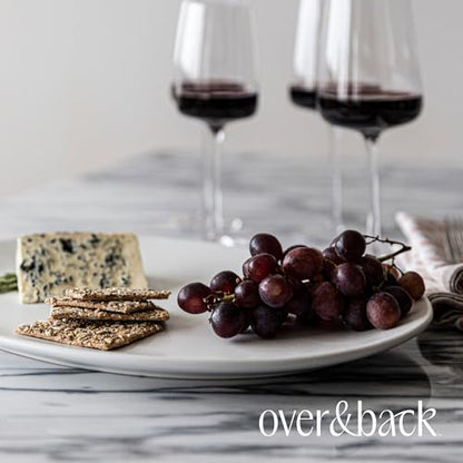 over&back Coupe Stoneware Serving Platter - Elegant 1-Piece Oval Serving Platter to Complete Your Kitchen Set - 16.4" x 11.5" - Semi-Matte White - color: White, size: Oval Platter